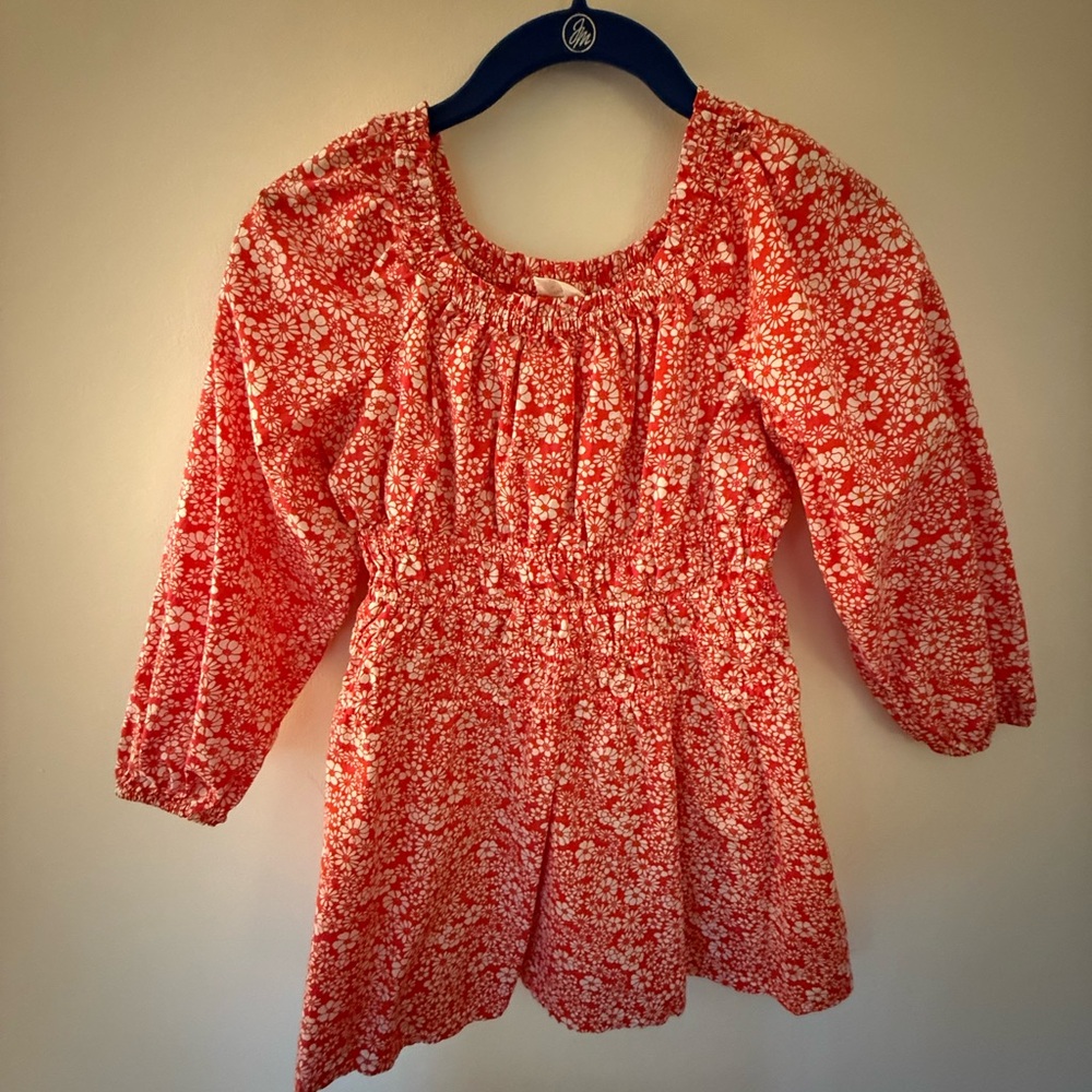 Crewcuts Bright Red Floral Casual Dress